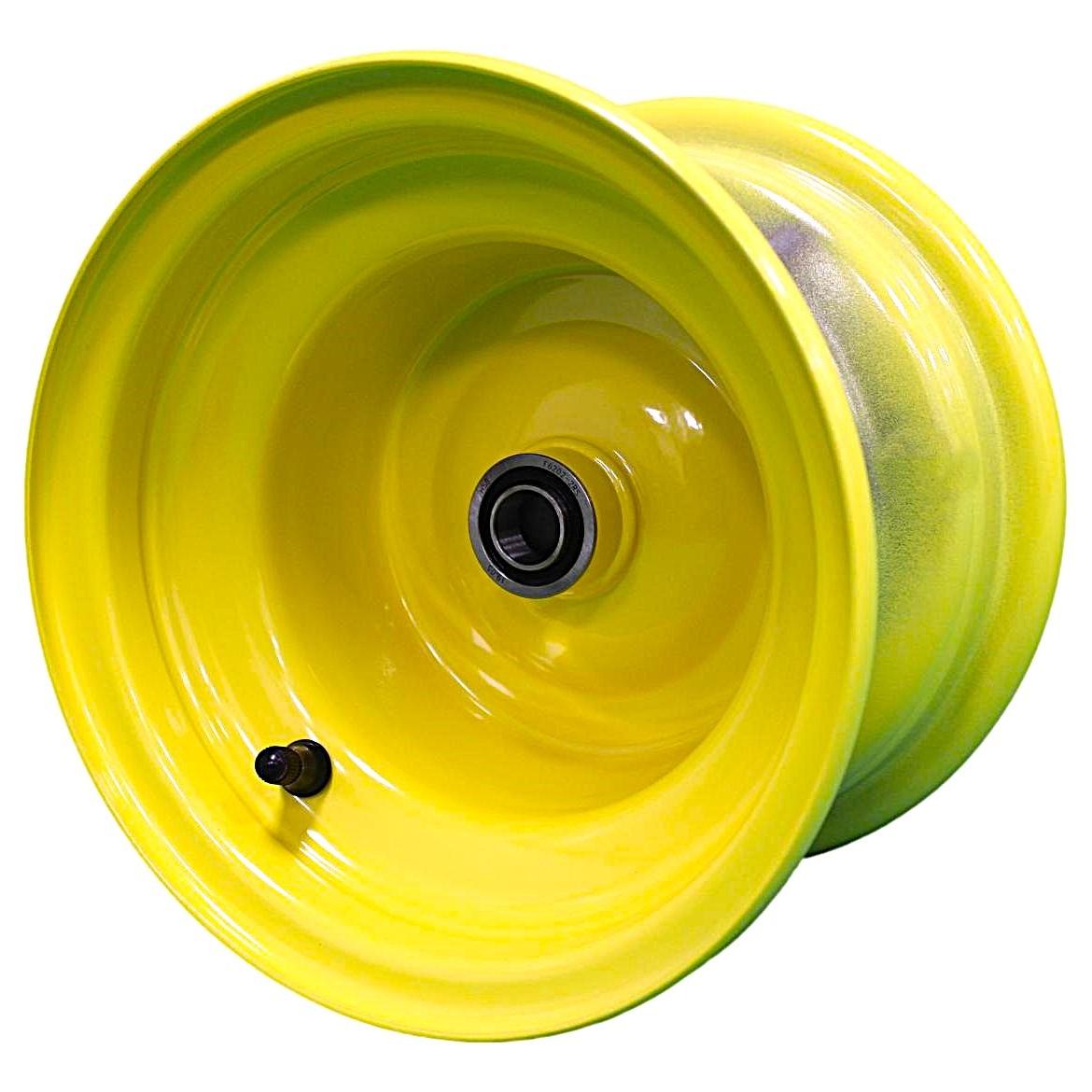 Antego 8x5.375 Yellow Hubbed Mower Wheels, 3/4-Inch Bearing, 2-Pack