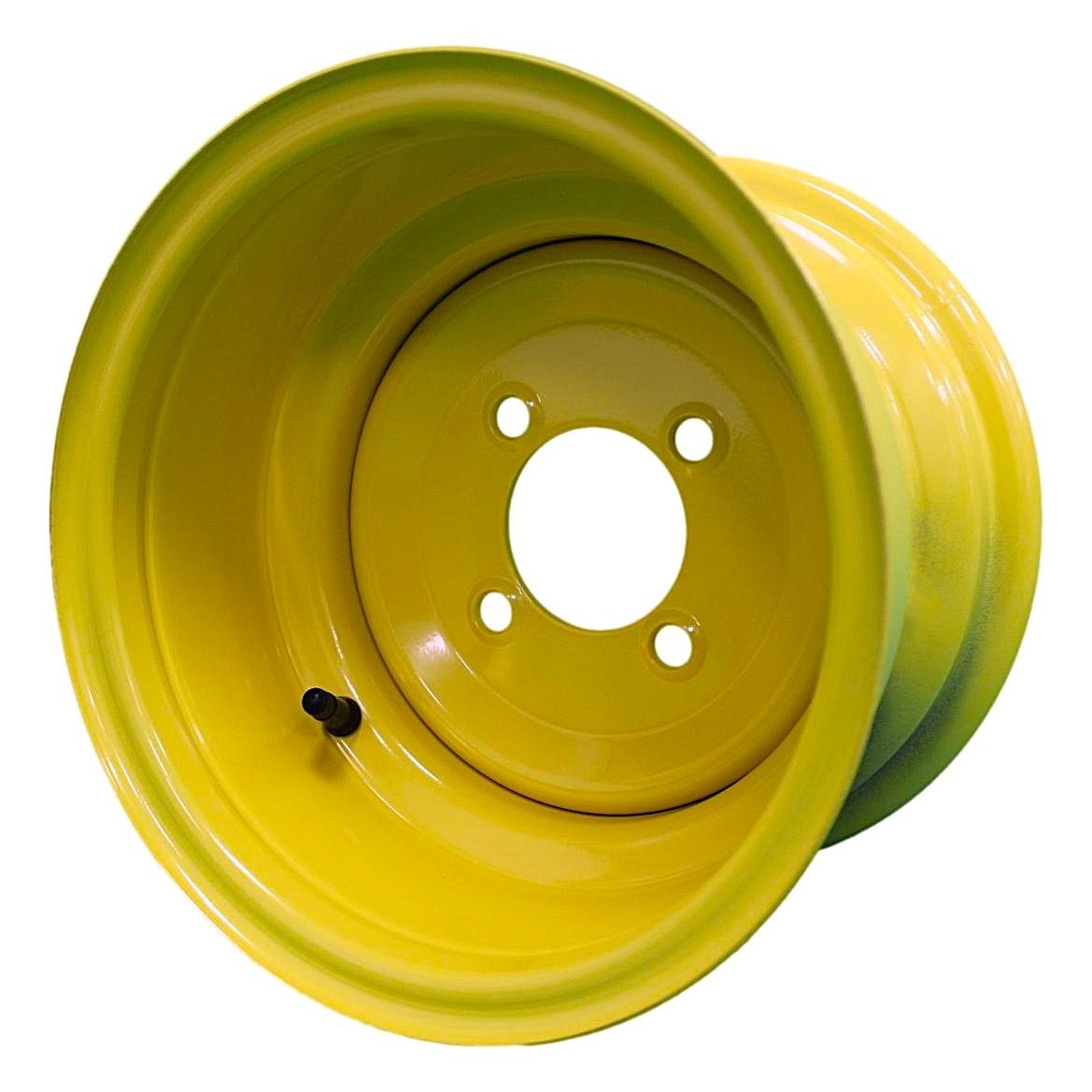 Antego 10x7 Yellow Lawn Mower Wheels, 4-on-4, 2.83-Inch Bore, 2-Pack