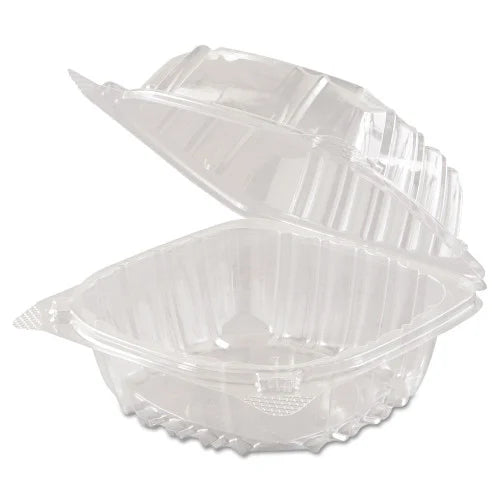 Dart ClearSeal Hinged-Lid Plastic Containers, Sandwich Container, 13.8 oz, 5.4 x 5.3 x 2.6, Clear, Plastic, 500/Carton (C53PST1)