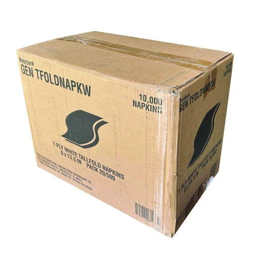 GEN® Tall-Fold Dispenser Napkins, 1-Ply, White, 10000 Napkins (GENTFOLDNAPKW)