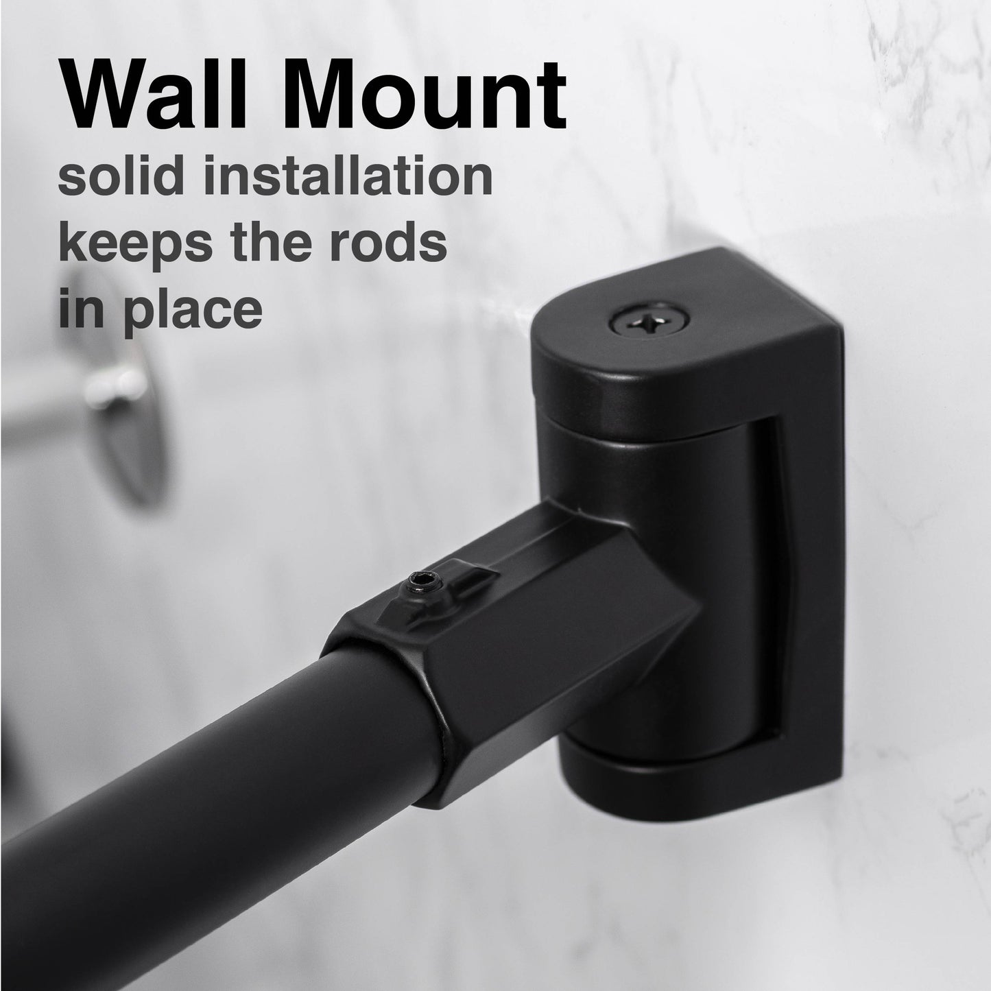 36 in. to 61 in. Curved Shower Rod (Black Finish)