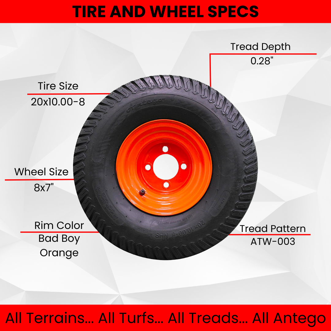 Bad Boy Heavy Duty 20x10.00-8 Tire & Wheel Assemblies (Qty: 1 Tire/Wheel Assembly)