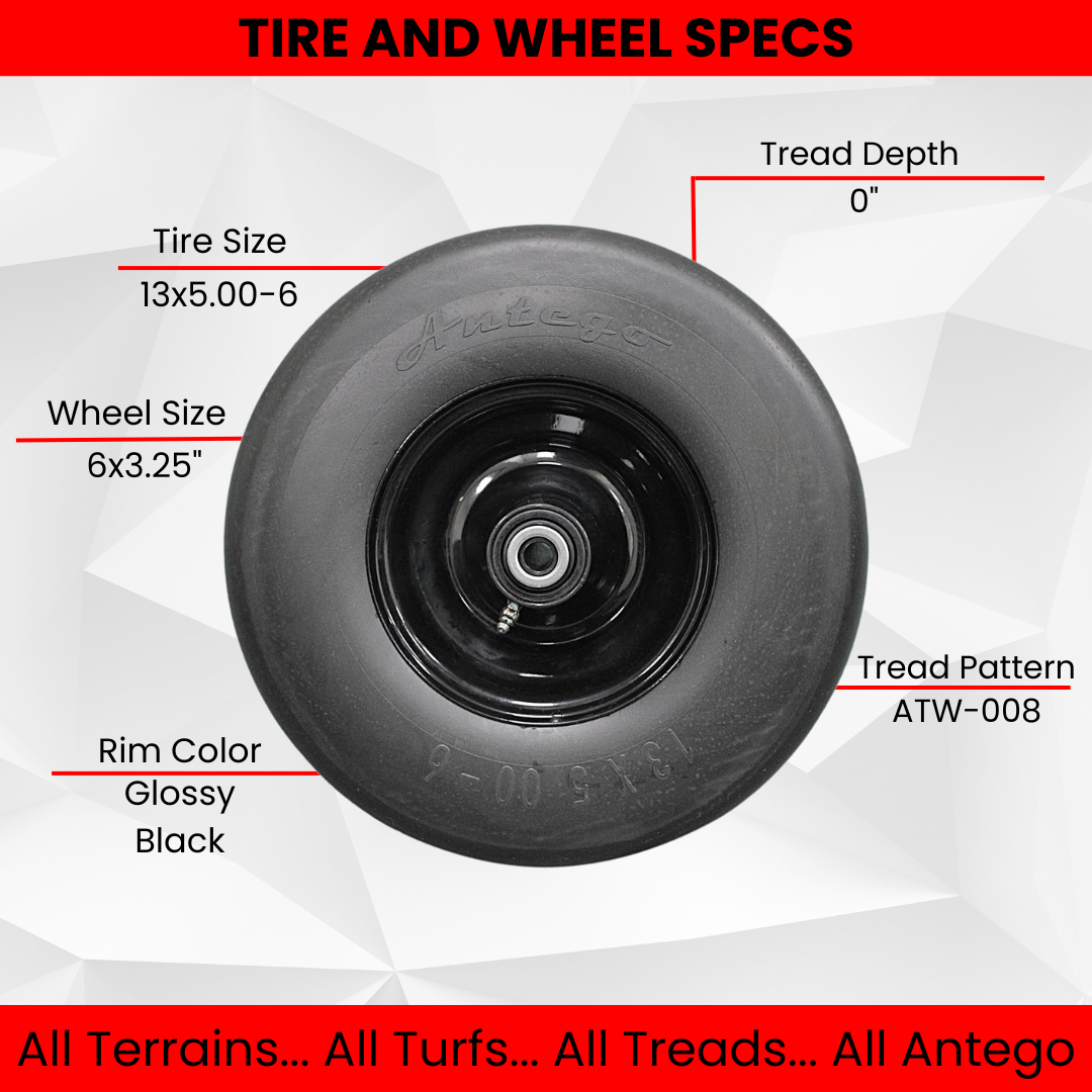 13x5.00-6 Black No Flat Front Solid Tire Puncture Proof Assembly (2 PACK) Replaces Ferris, Snapper Pro, Scag, Toro, Exmark, and Wright