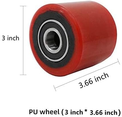 TORY CARRIER Roller, PU wheels with Bearing, 3 inch x 3.7 inch for manual Pallet Jack Replacement Suitable for A-1006/A-1007/A-1031-A Pair