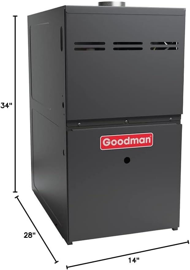 Goodman 80% AFUE Single Stage Upflow/Horizontal multi-speed 40k BTU Natural Gas furnace (14.5 wide) (GR9S800403AN)