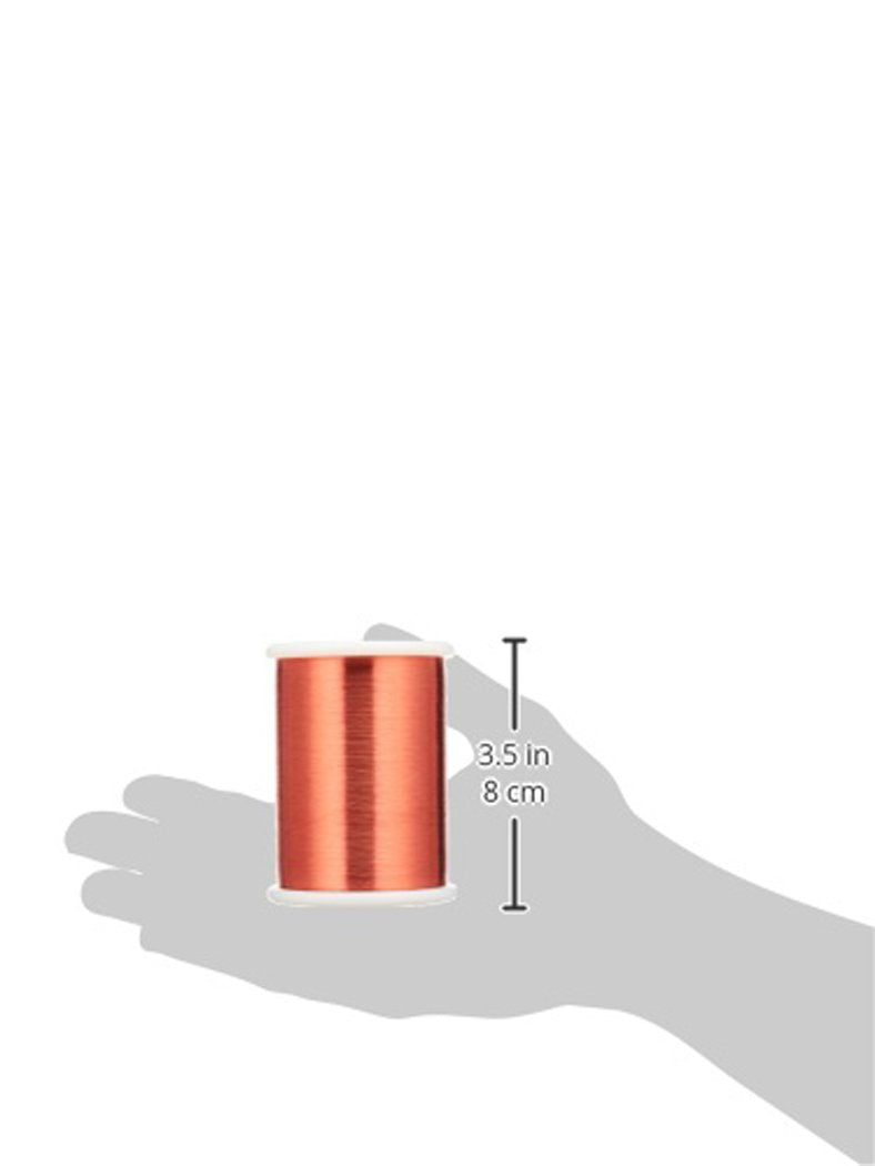 Magnet Wire, Enameled Copper Wire, 42 AWG, 1.0 Lbs, 51313' Length, 0.0026" Diameter, Red