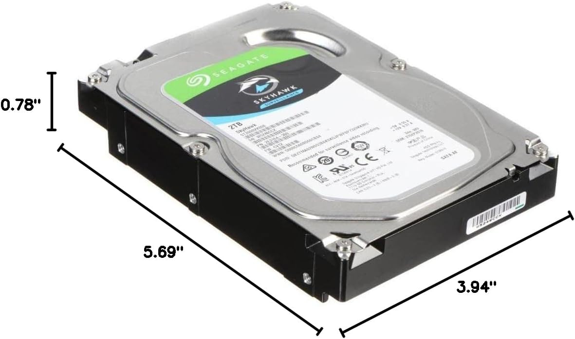 Seagate Skyhawk Surveillance ST2000VX008 2TB SATA 6.0GB/s 64MB Hard Drive (3.5 inch)