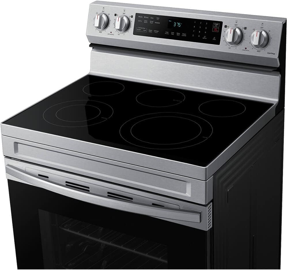 Samsung 6.3 Cu. Ft. Smart Freestanding Electric Range with No Pre-heat Air Fry & Convection, Stainless Steel, NE63A6511SS/AA