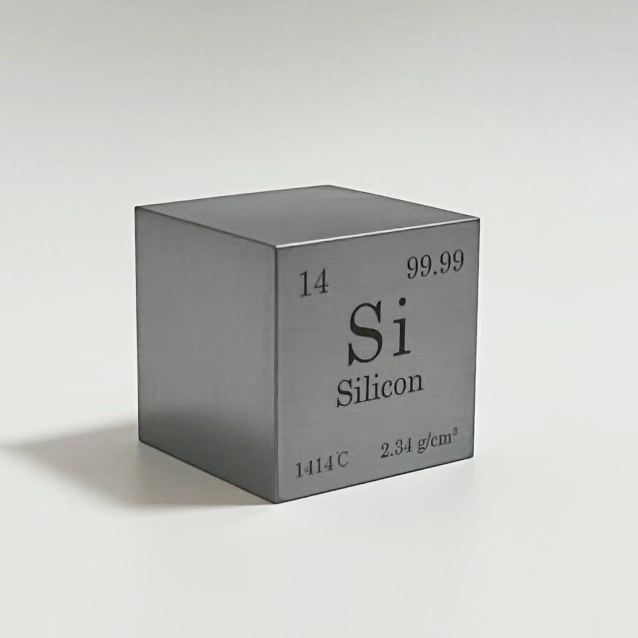 Single Crystal Silicon Cube 12.7mm (0.5 inch), Si Element Sample Cube, Precision-Machined Monocrystalline Silicon Block for STEM Education, Density Experiment, Display & Collection