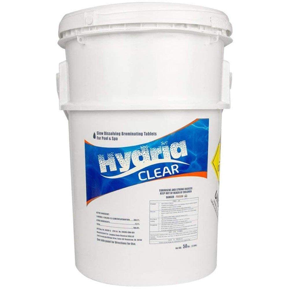 1 Inch Bromine Tabs | 50 Pound Bucket | Spa and Pool Supplies