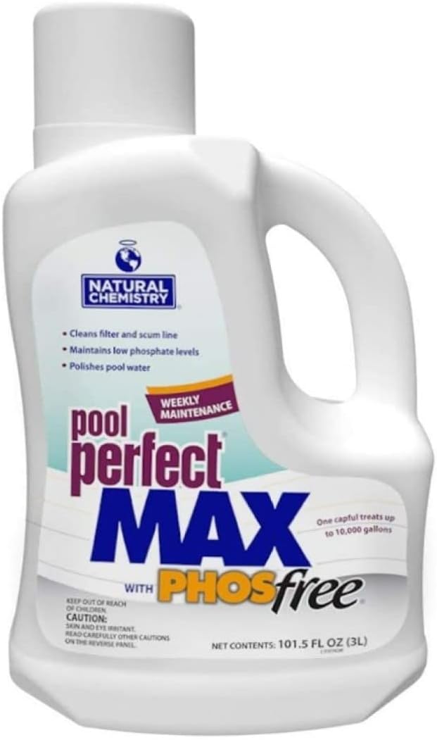 Natural Chemistry Pool Perfect Max with Phosfree, 3L, Single Pack | Cleans Filter & Scumline, Maintains Low Phosphate Levels, Polishes Pool Water