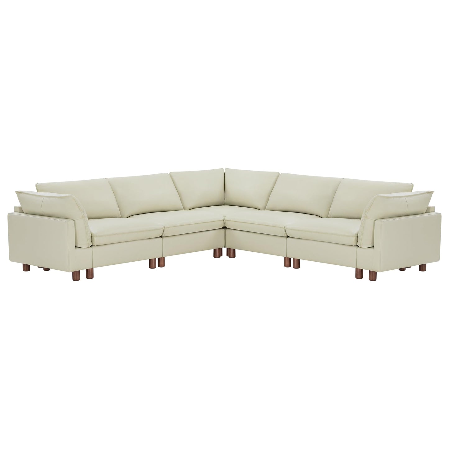 CHITA 127" Super Large Sectional Couches for Living Room, Modular Cloud Couch Sectional Sofa, Premium Fabric Couches, Down Filled, High Density Foam, Chenille in Cream, 4 Seat L Shaped