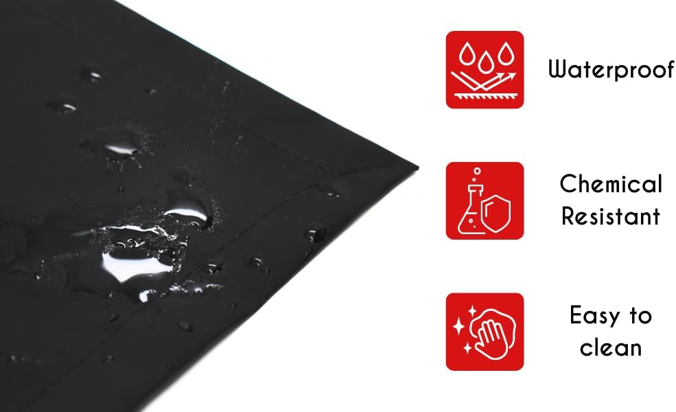 EISCO Rubber Vinyl Apron - Adjustable Bib Apron for Dishwashing, Butcher, Laboratory