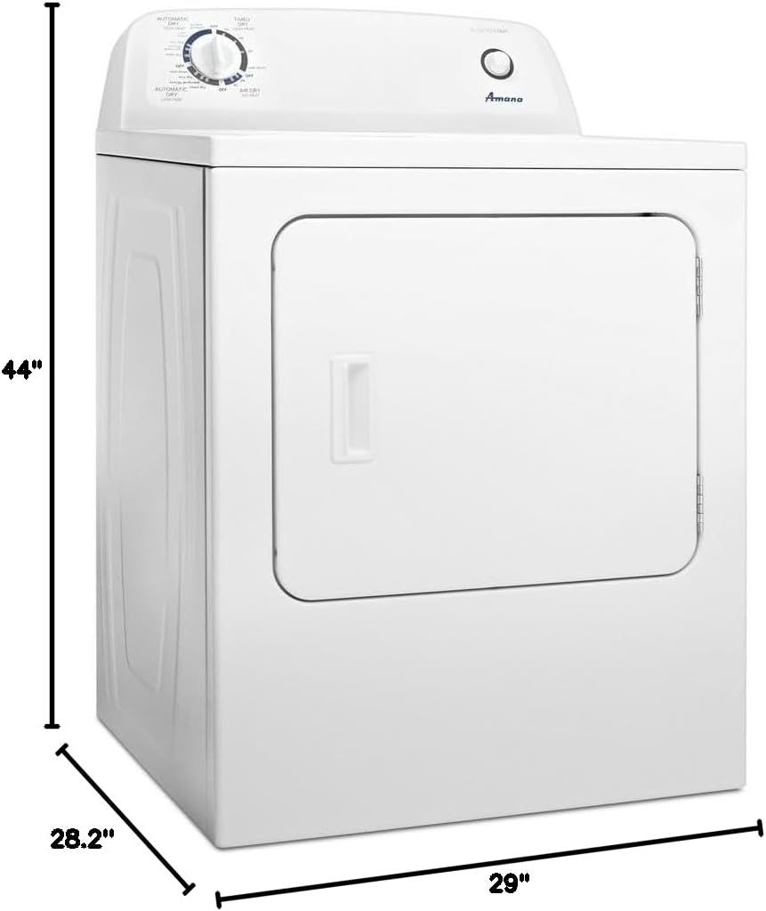 AMANA NED4655EW 6.5 cu. ft. Front Load Electric Dryer with 11 Drying Cycles, White