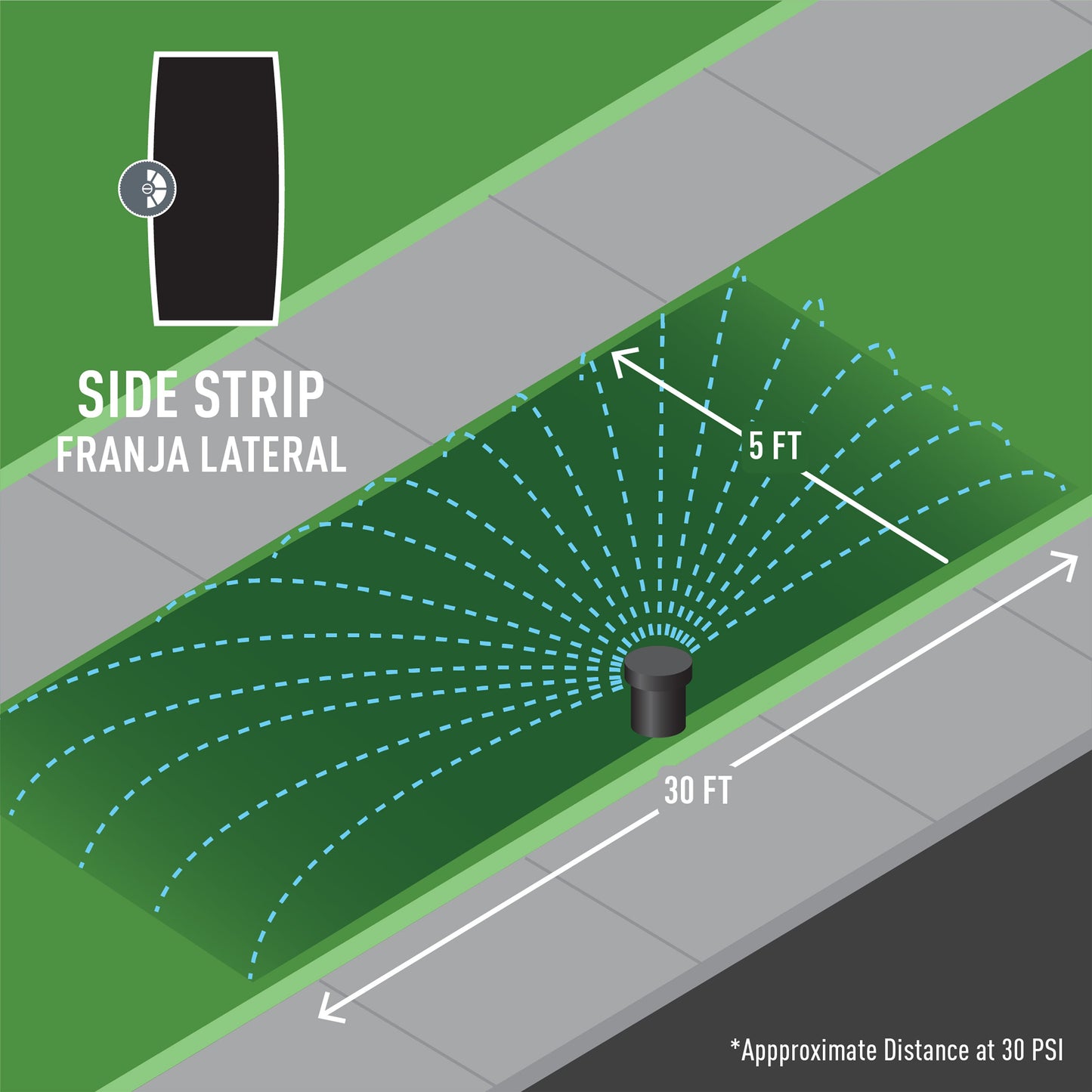 5' x 30' Side Strip Pattern Spray Nozzle 53506