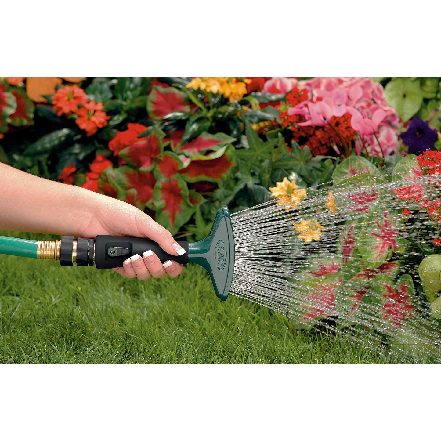 Aluminum Fan Spray Shower Nozzle with Shut-Off Lever 58297