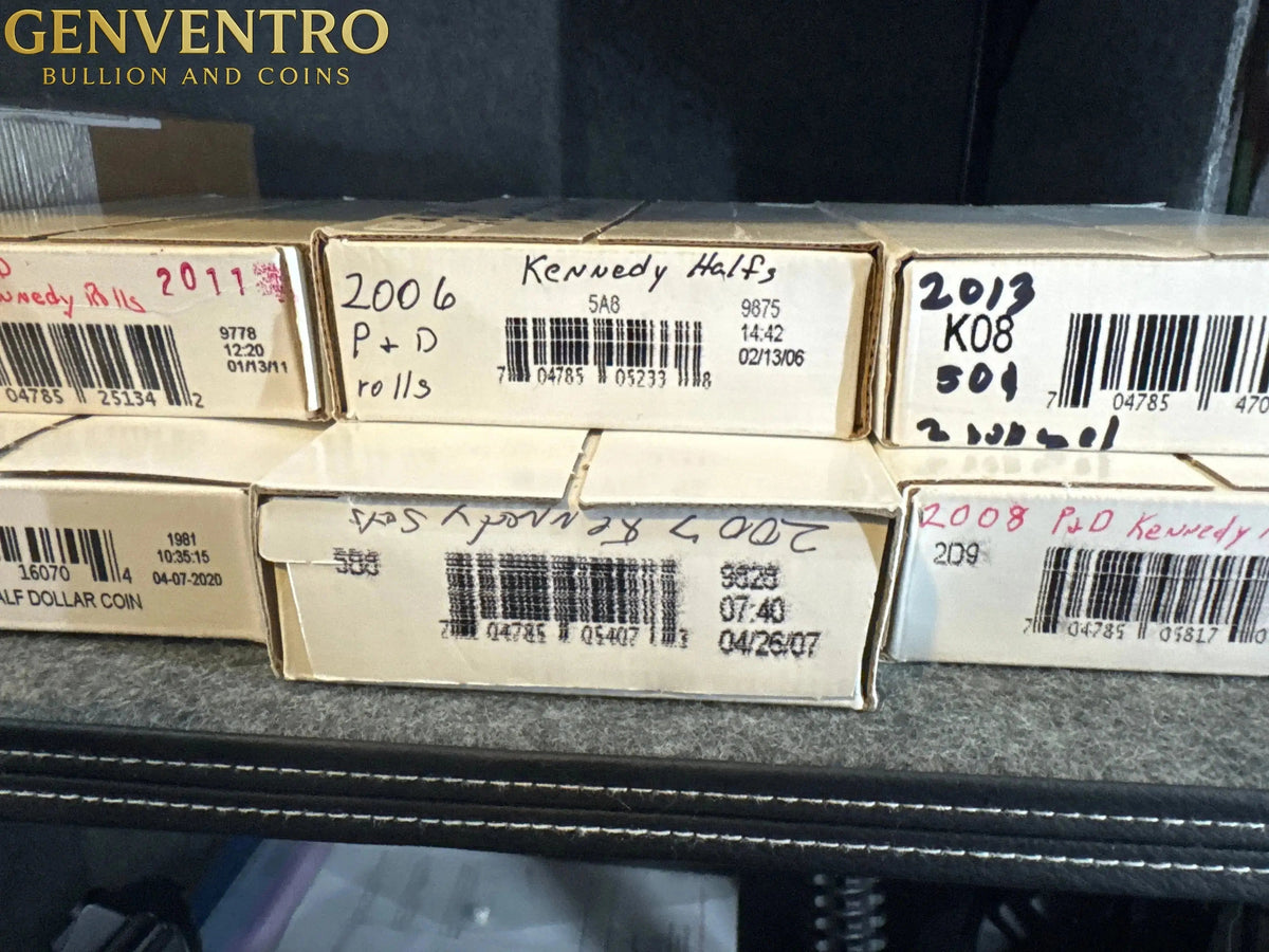 2006 P&D Kennedy Half Dollar $20 Rolls - Sealed Original Mint Box