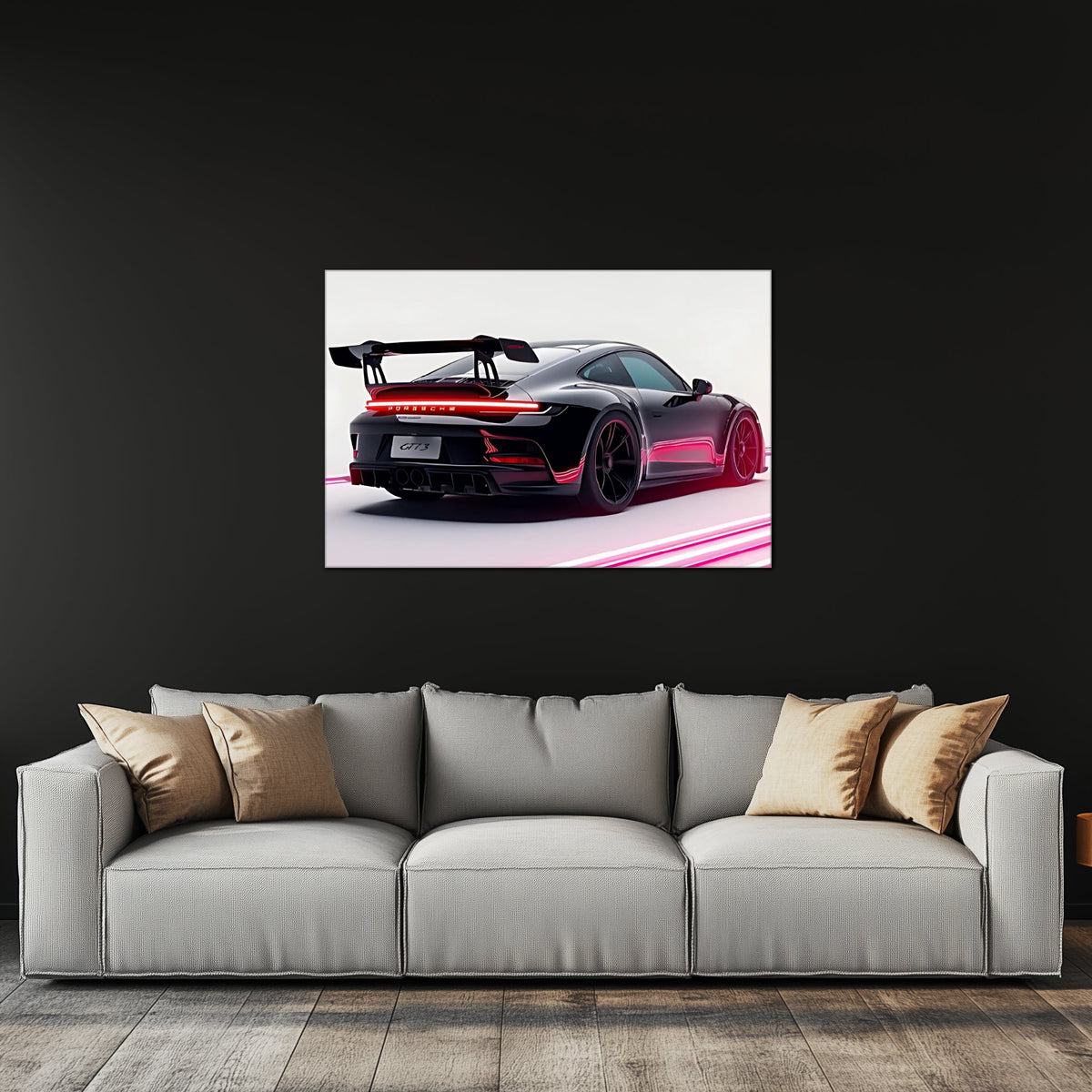 Neon LED Car Wall Art Decor Sign - Illuminated Sports Car Design