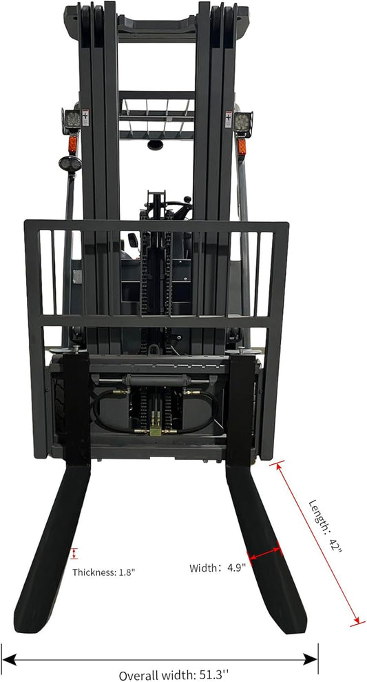 APOLLOLIFT 4-Wheel Electric Forklift Lead-Acid Battery Forklift 6600LBS 197" Lifting Height
