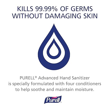 Purell 1000ml Advanced Hand Sanitizer Gel CS2 Refill Bag (QTY:8)