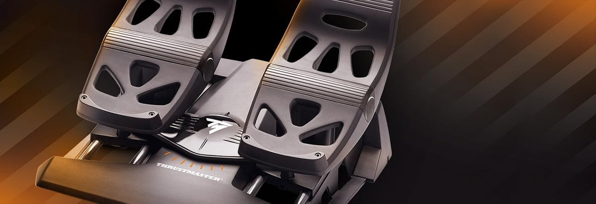 Thrustmaster TFRP Precision Flight Sim Rudder Pedals - PS5, XBOX & PC | self-centering axis, long travel, aluminum rails, differential breaking, for all types of flight, adjustable resistance