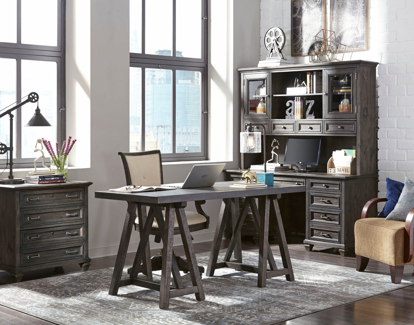 Sutton Place - Swivel Chair - Weathered Charcoal