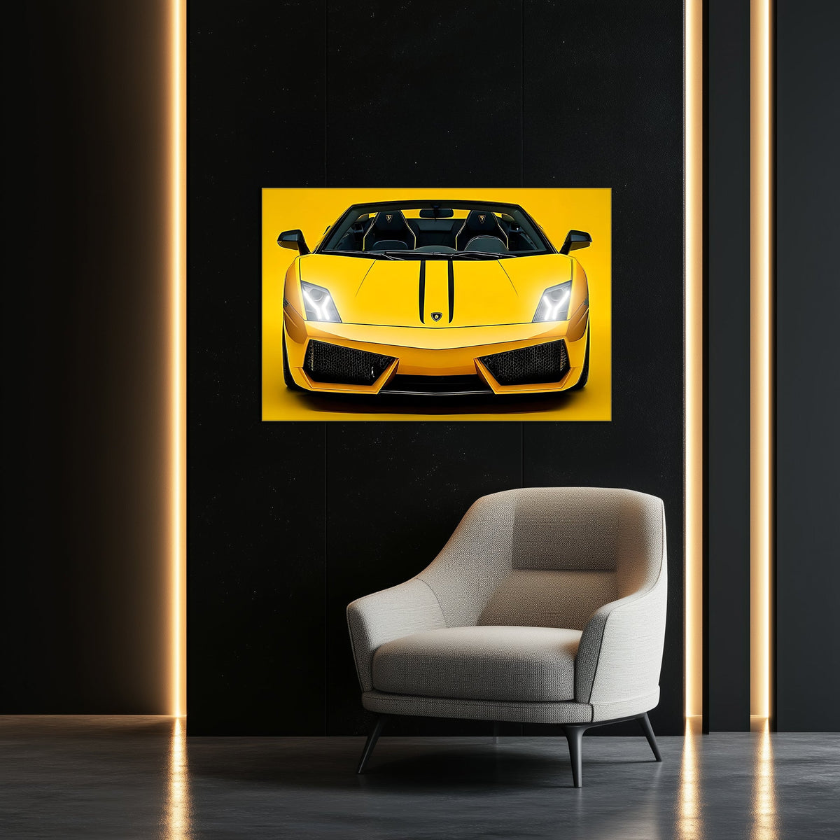 Neon LED Car Wall Art Sign - Glowing UV Acrylic Lighted Decor