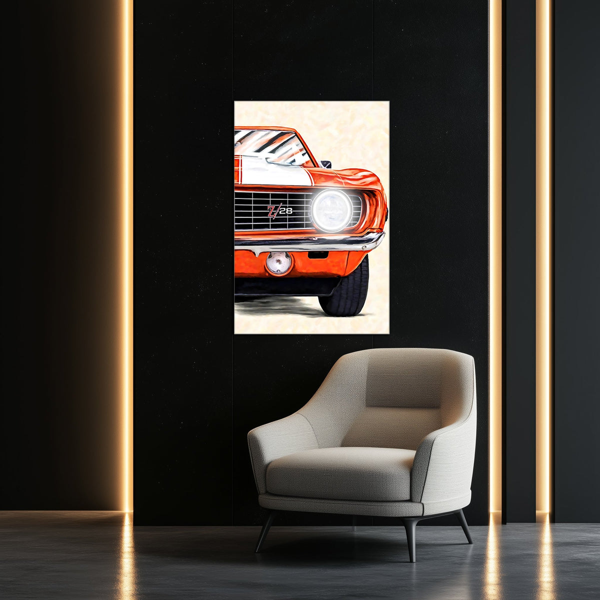 Car Neon LED Wall Light Sign - UV Printed Acrylic Garage Art