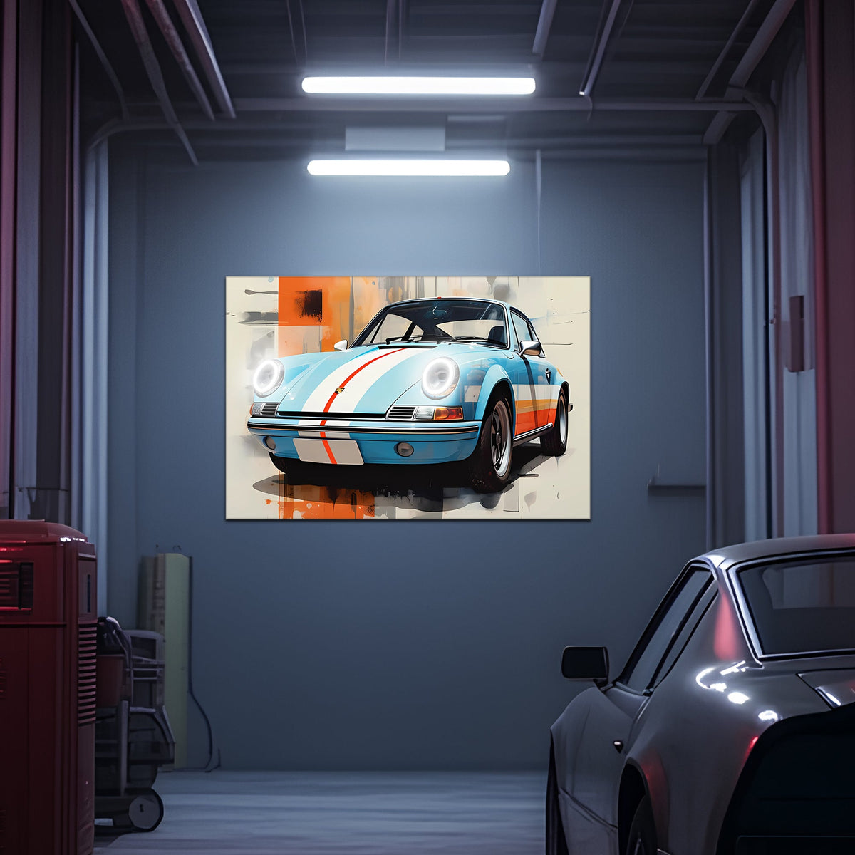 Neon LED Car Wall Art Sign - UV-Printed Acrylic Garage Decor