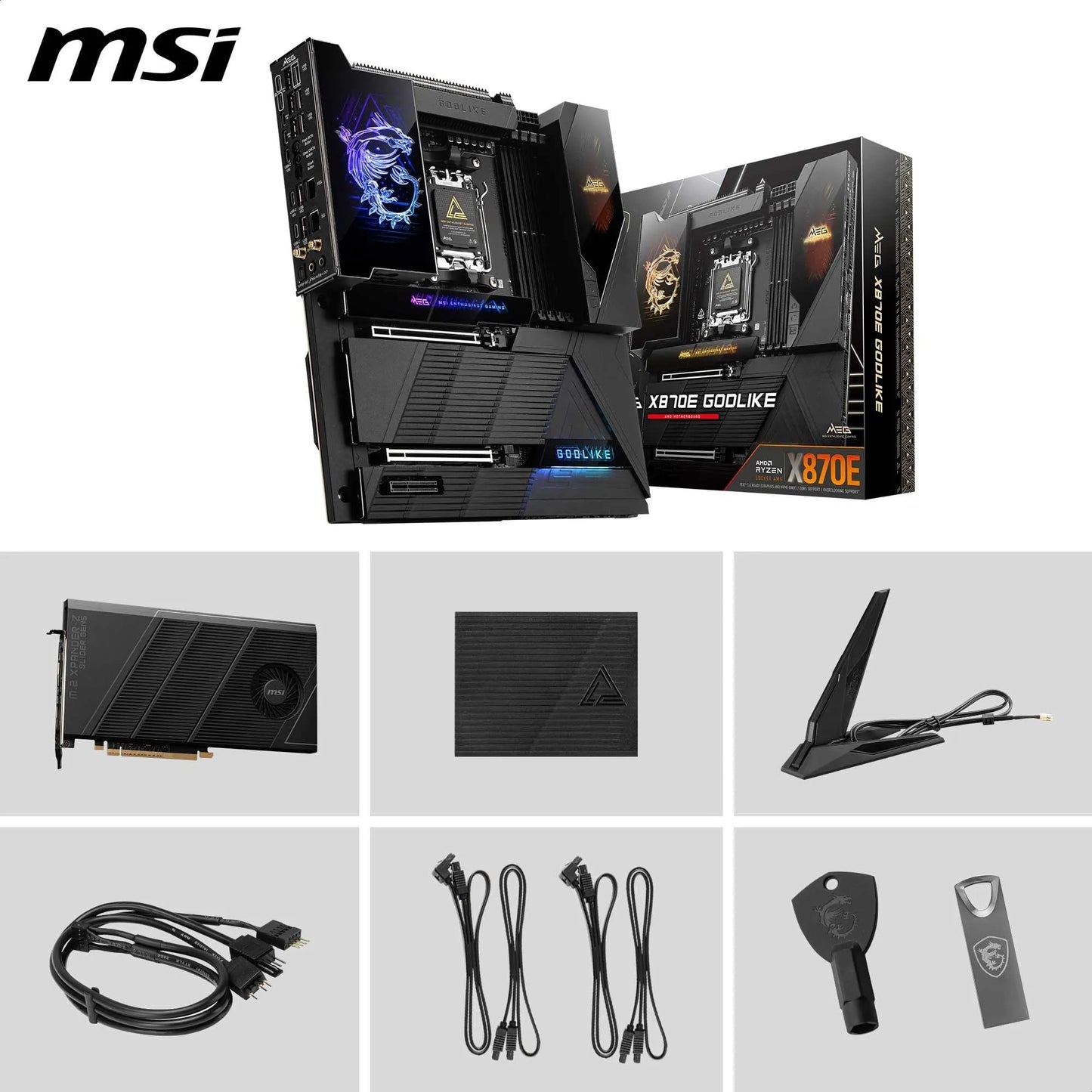 MSI MPG X870E Carbon WiFi Gaming Motherboard (AMD Ryzen 9000/8000/7000 Series Processors, AM5, DDR5, PCIe 5.0, M.2 Gen5, SATA 6Gb/s, USB 40Gbps, HDMI, Wi-Fi 7, Bluetooth 5.4, 5Gbps LAN, ATX)