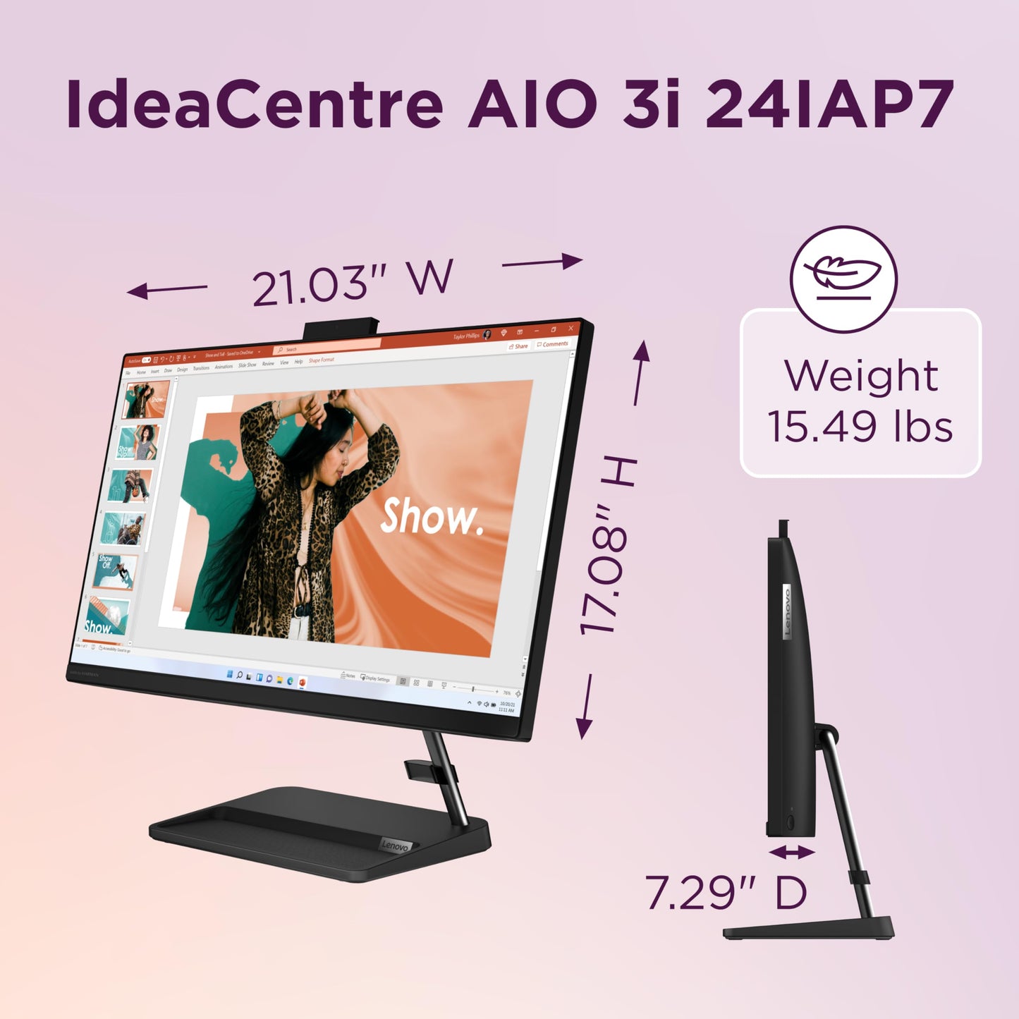 Lenovo 24" All-in-One Desktop | Ultra-Fast Intel Quad-Core CPU | 16GB RAM | 512GB External & 256GB SSD | Full HD Display | Wi-Fi 6 | HDMI | Ethernet Ports | Windows 11 | Wireless Keyboard & Mouse