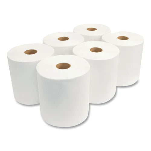 Morcon Paper Morsoft Universal Roll Towels, 1-Ply, 8" x 800 ft, White, 6 Rolls/Carton (W6800)