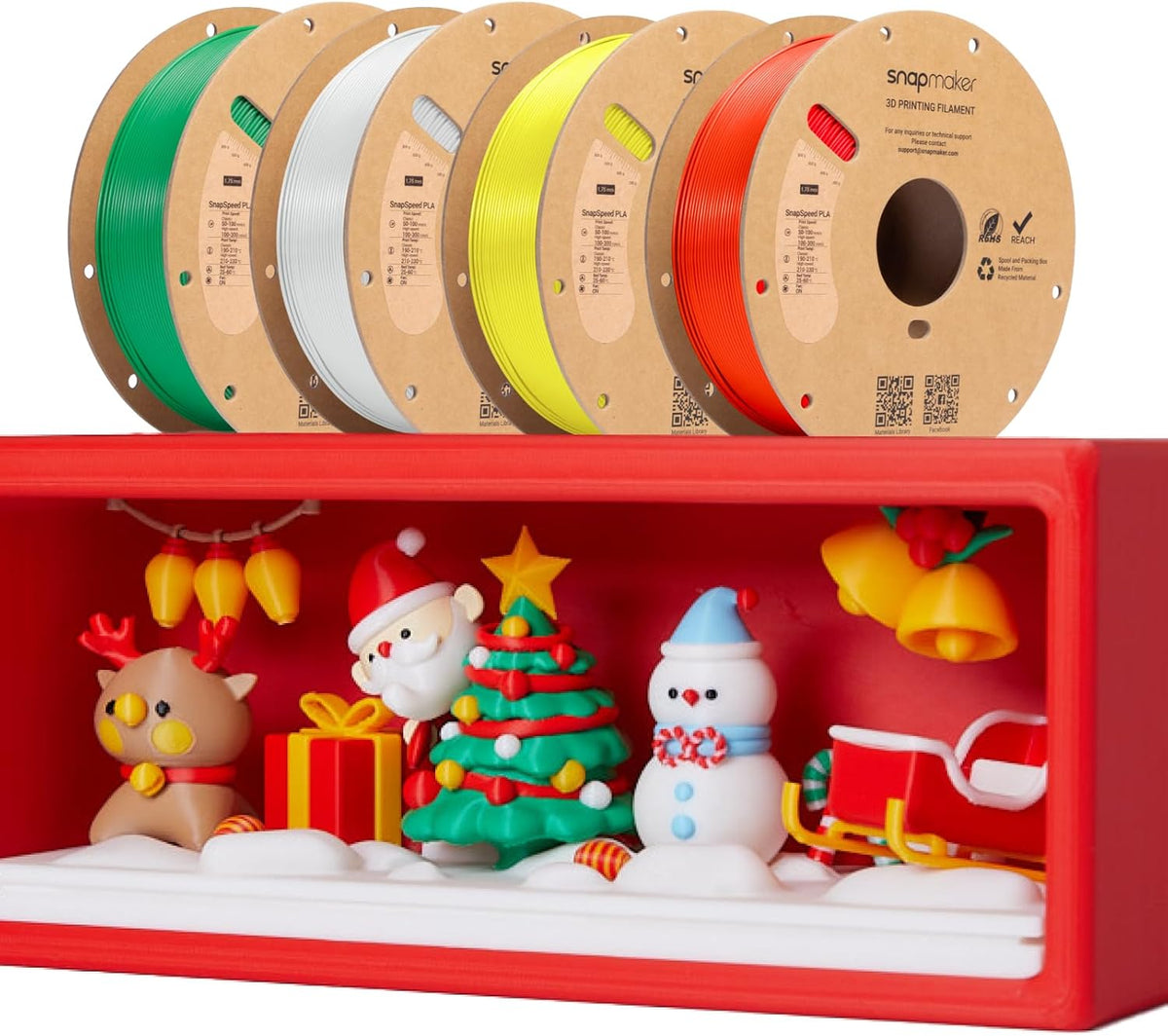 Snapspeed PLA Filament 1.75mm 1kg×4 Spool Bundle 2