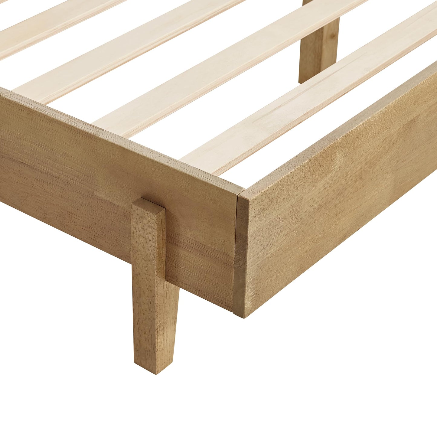 CHITA Queen Size Platform Bed Frame, with Boucle Upholstered Headboard and Wooden Slats Support, No Box Spring Required, Easy Assembly, Walnut