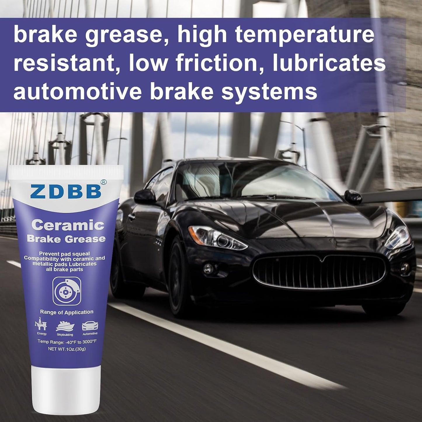 ZDBB Brake Grease Ceramic Brake Parts Lubricant Eliminating Caliper Squeal Grasa para Frenos y Caliper de Carro for Slide Caliper Pin, Rust Corrosion, Efficient Automotive Lubrication,1oz(1pcs)