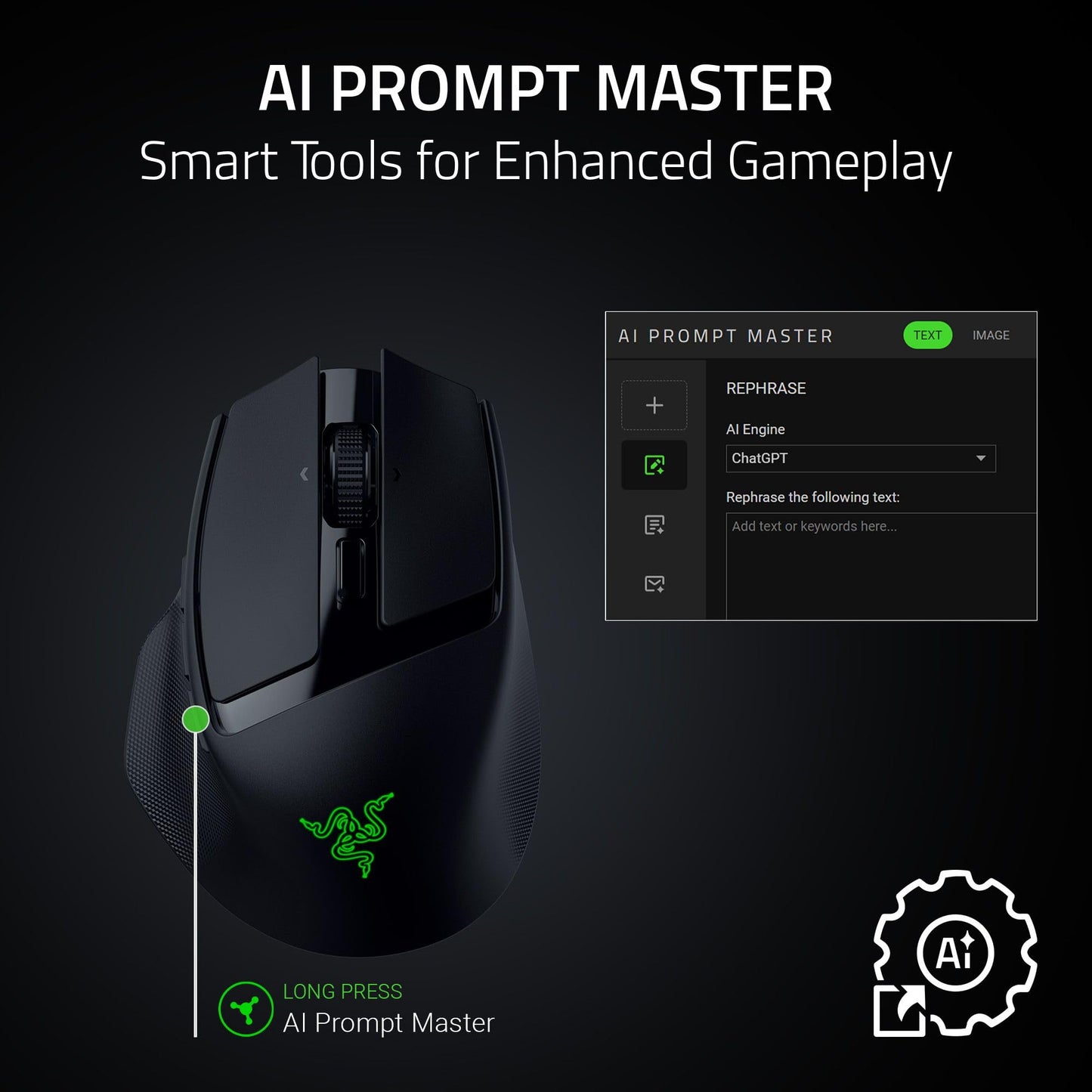 Razer Basilisk V3 X HyperSpeed Customizable Wireless Gaming Mouse: Mechanical Switches Gen-2-5G Advanced 18K Optical Sensor - Chroma RGB - 9 Programmable Controls - 285 Hr Battery - Classic Black
