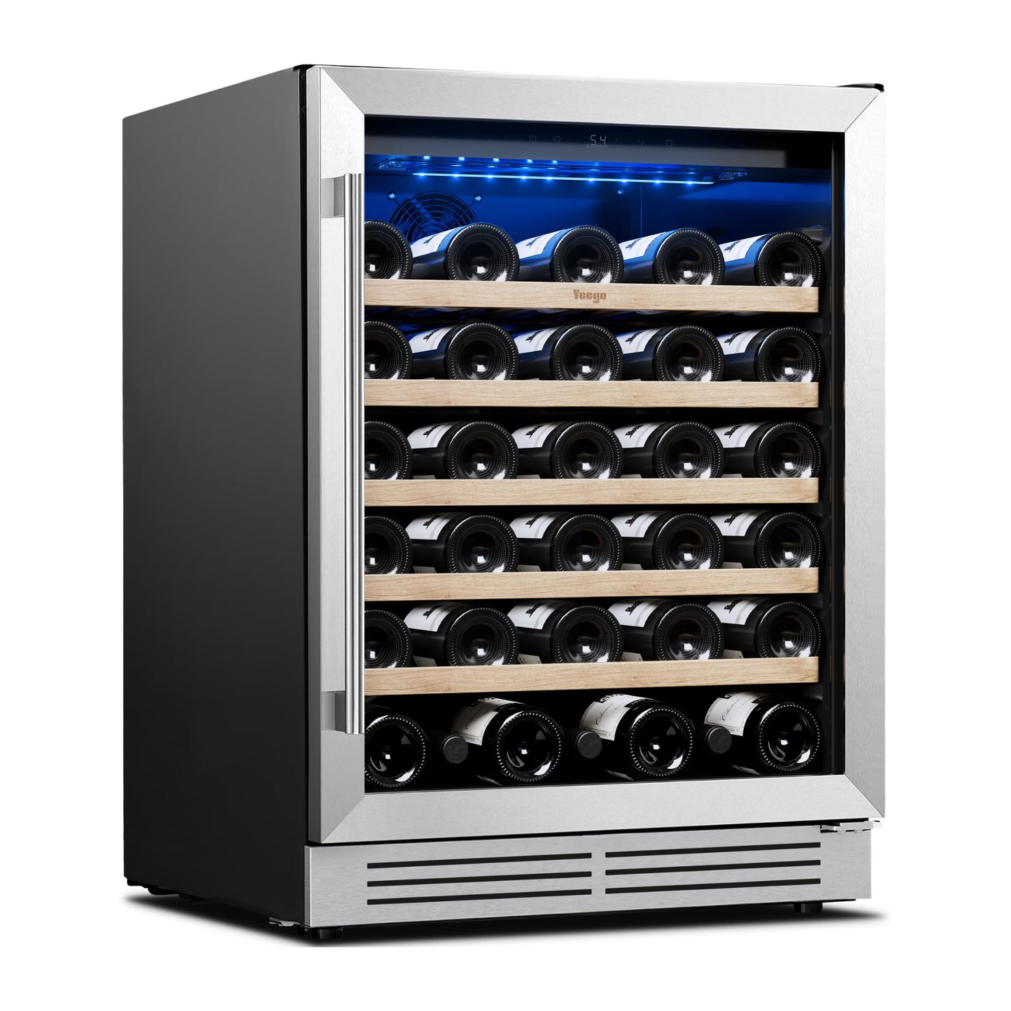 Yeego Wine Fridge Cooler - 15 Inch Dual Zone Wine Fridge Hold 28 Bottles, 40-65°F Wine Refrigerator Glass Door, Built in, Freestanding Under Counter Fridge for Beer Soda Drink Home Bar Office