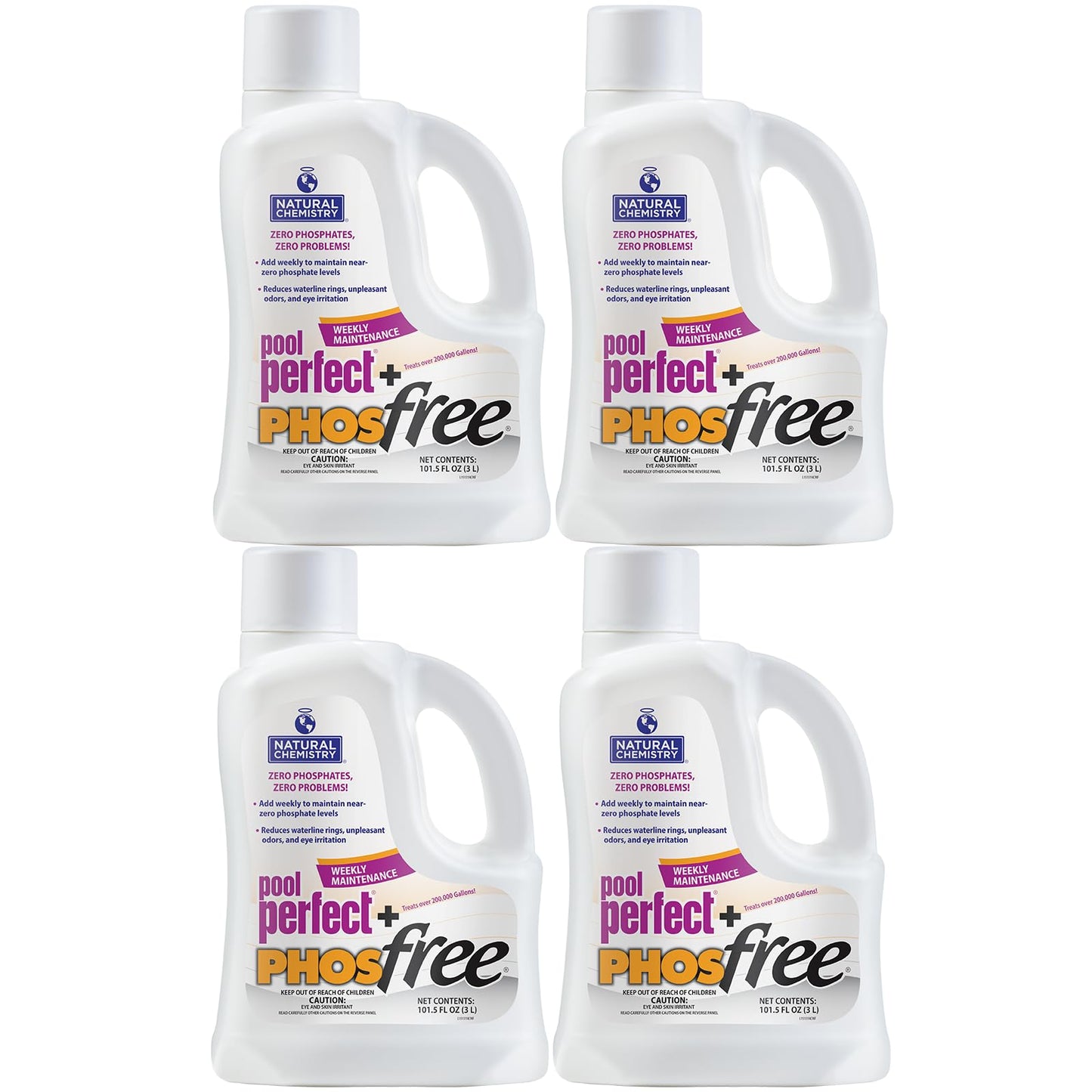 Natural Chemistry Pool Perfect + Phosfree, 3 Liter, Single Pack | Phosphate Remover, Reduces Waterline Rings, Unpleasant Odors & Eye Irritation