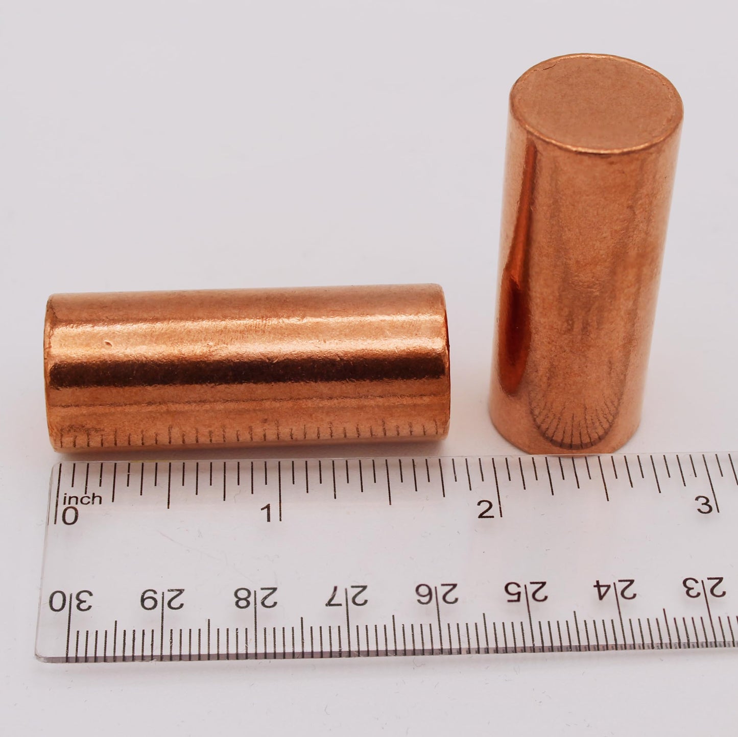 Premium Copper Round Rod Set - 2 Piece (3.63" x 0.75") - 99.9% Pure - Velvet Pouch & Authenticity Certificate Included by Mint State Gold