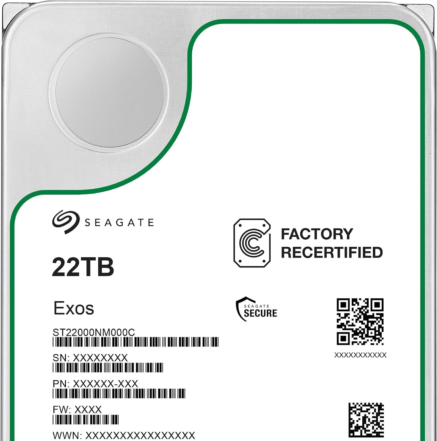 Seagate Exos 22TB SATA HDD 6Gb/s 7200RPM 3.5-inch Enterprise Hard Drive (ST22000NM000C) (Renewed)