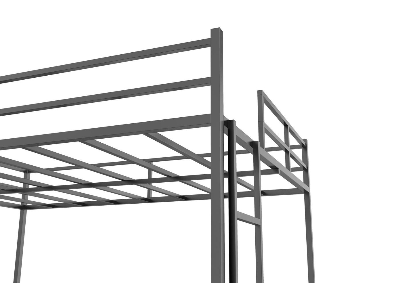 Full Size House Loft Bed With Slide And Ladder - Black