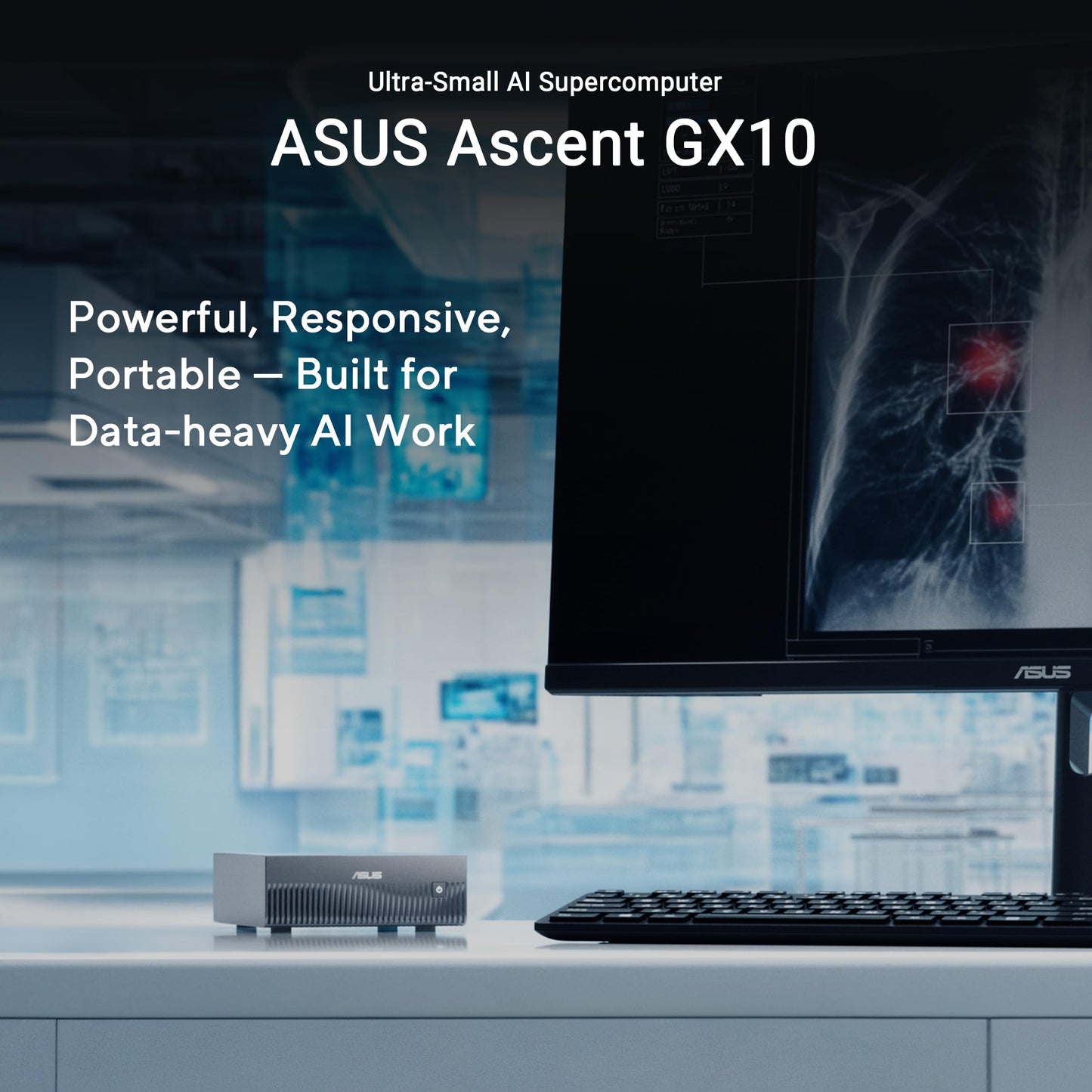 ASUS Ascent GX10 AI Supercomputer, DGX Spark, NVIDIA GB10 Superchip, 128GB LPDDR5x, 1TB PCIe Gen4 NVMe SSD, Wi-Fi 7 & BT5.4, Agentic AI Ready, Supports OpenClaw, NemoClaw, Stackable Chassis