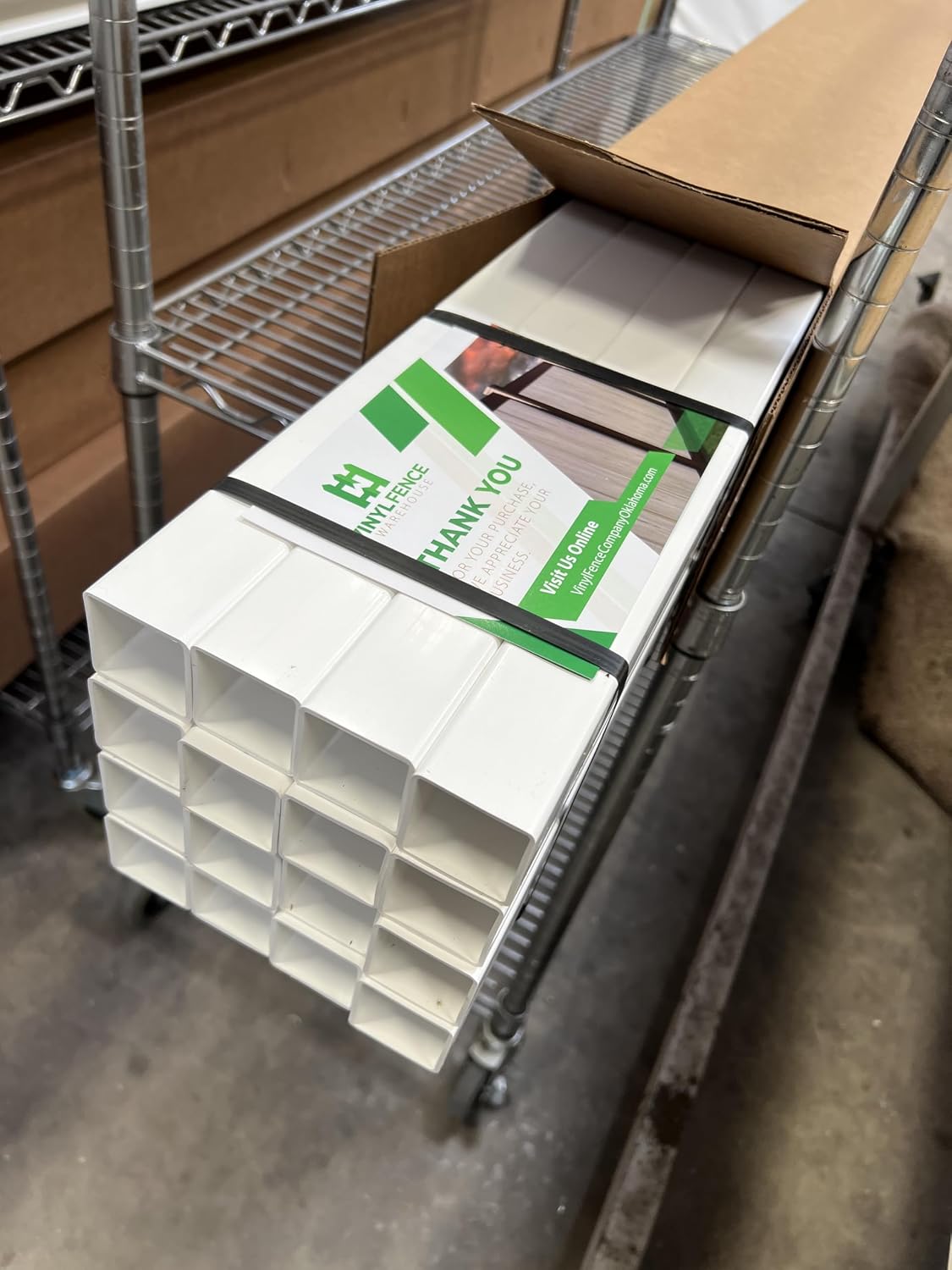 1 1/2" Square Vinyl PVC Picket - Box of 16 - White