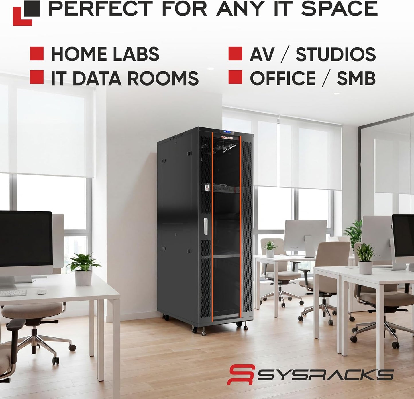 37U Home Server Rack Cabinet – 19" Floor Standing Network Rack, 32" Deep Homelab Rack with Locking Glass Door, Cooling Fans, PDU & Shelf for NAS, Router, Switch and AV Equipment