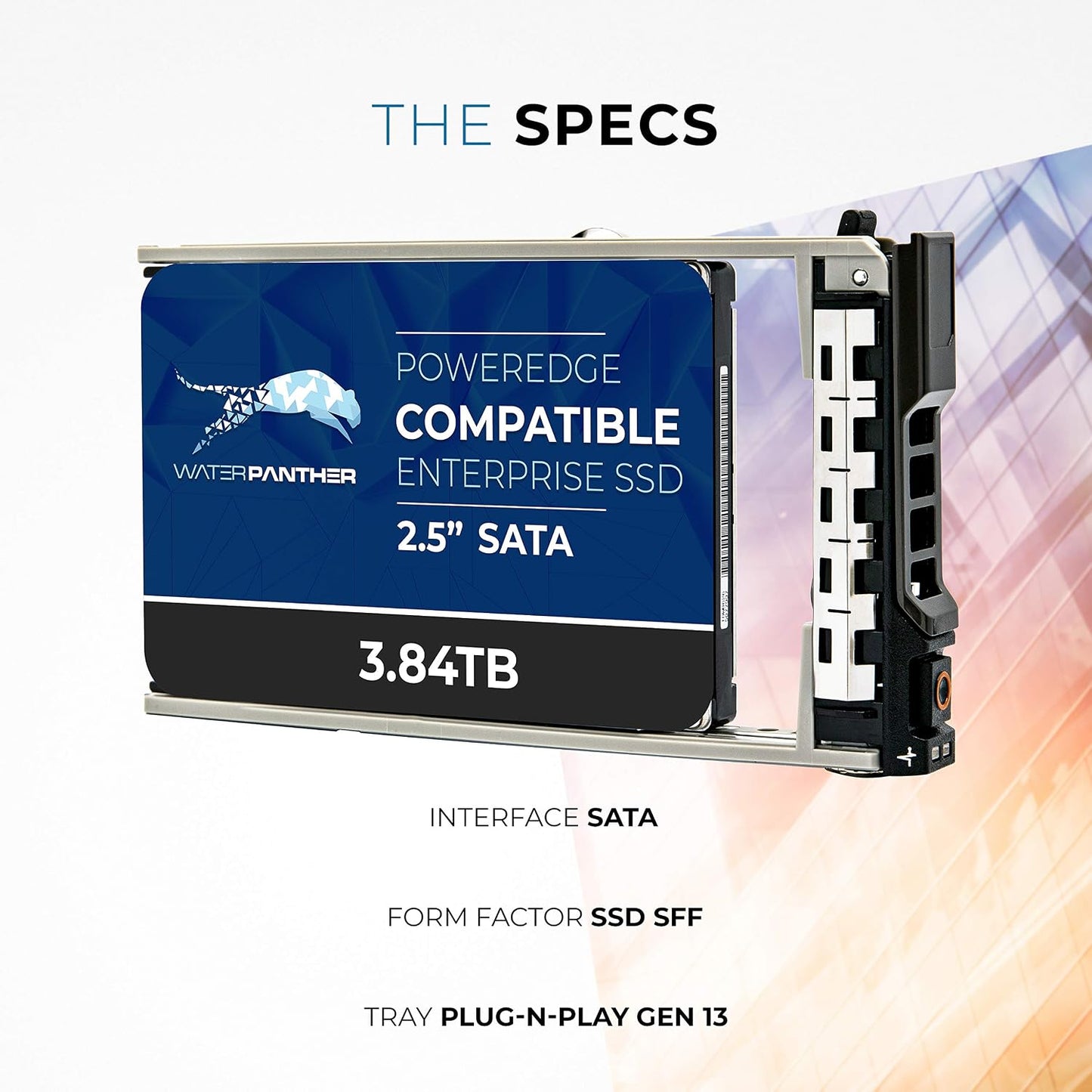 Water Panther 3.84TB SAS 12Gbps 2.5-Inch x 15mm Enterprise SSD in 13G Tray Compatible with Dell PowerEdge Servers 0N85XX 0XCRDV R430 R730 R220 R210 R820 R510 (Renewed)
