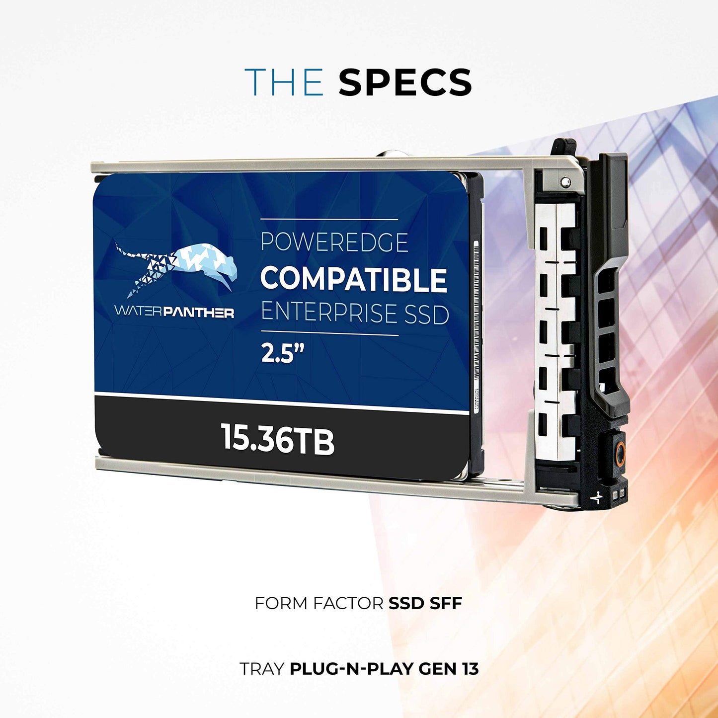Water Panther 15.36TB SAS 24Gb/s 2.5" SSD for Dell PowerEdge Servers | Enterprise Drive in 13G Tray