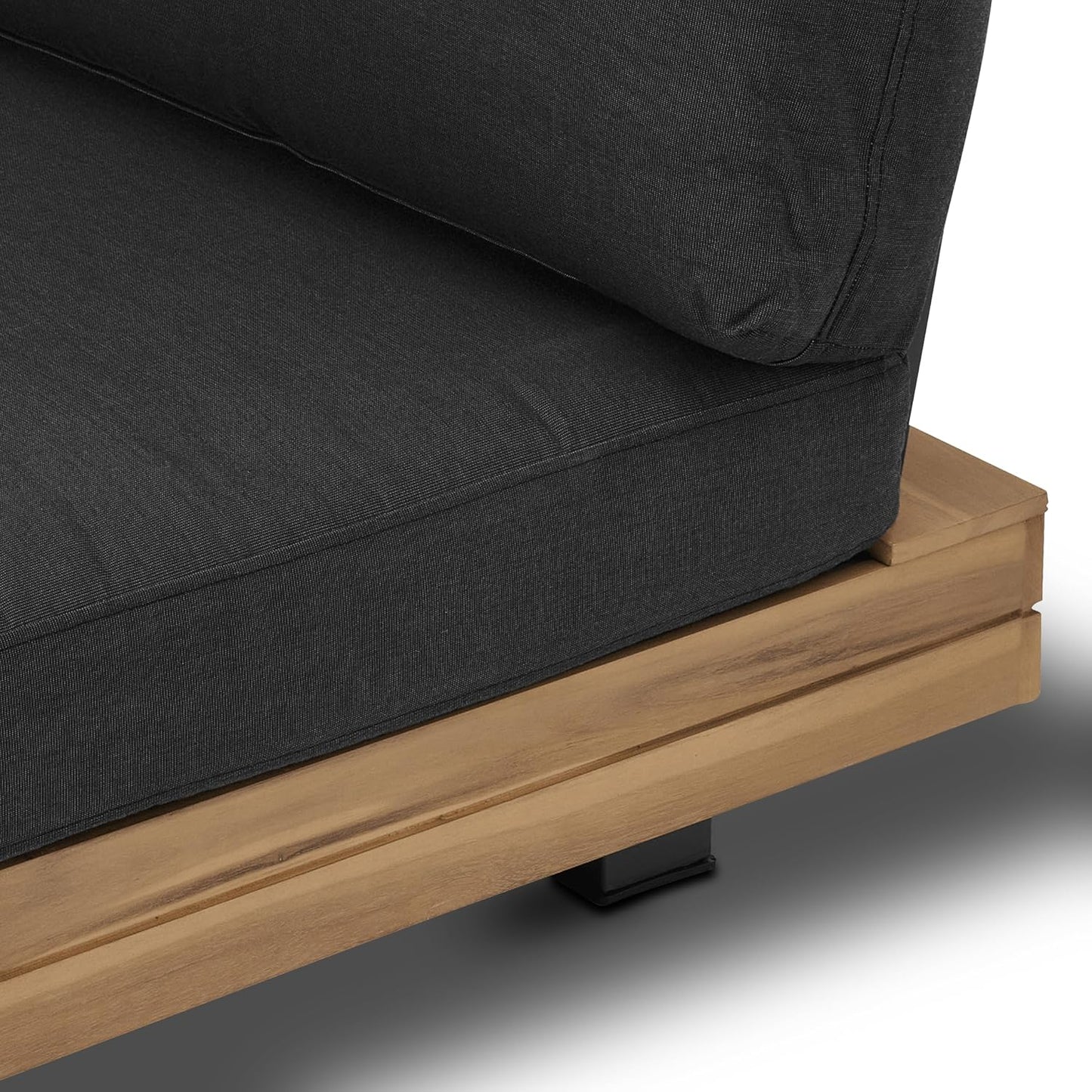 POLY & BARK Celenza 3 Seat Sofa Bench in Grey/Dark Teak