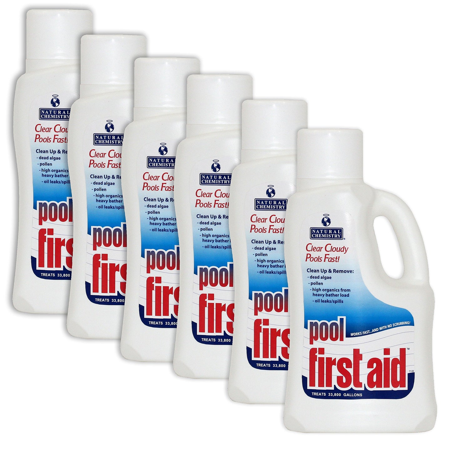 Natural Chemistry First Aid Swimming Pool Enzyme, 2 Liter, Single Pack | Clear Cloudy Pools Fast, Frees Clogged Filters, Compatible with All Sanitizing Systems