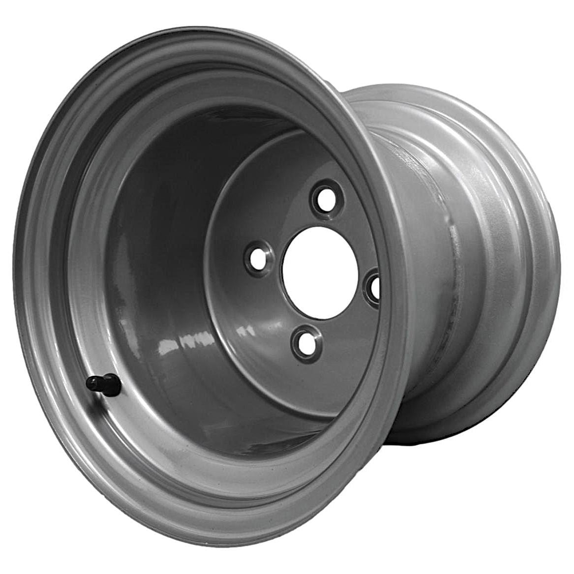 Antego 10x8.5 Chrome-Silver Mower Wheels, 4-on-4, 2-Pack