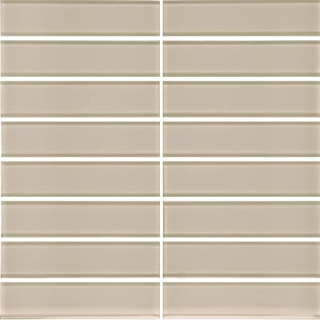 Aquatica Earth 1.5"x6" Stacked Glass Mosaic Tile 11.75"x11.75" - Element Collection
